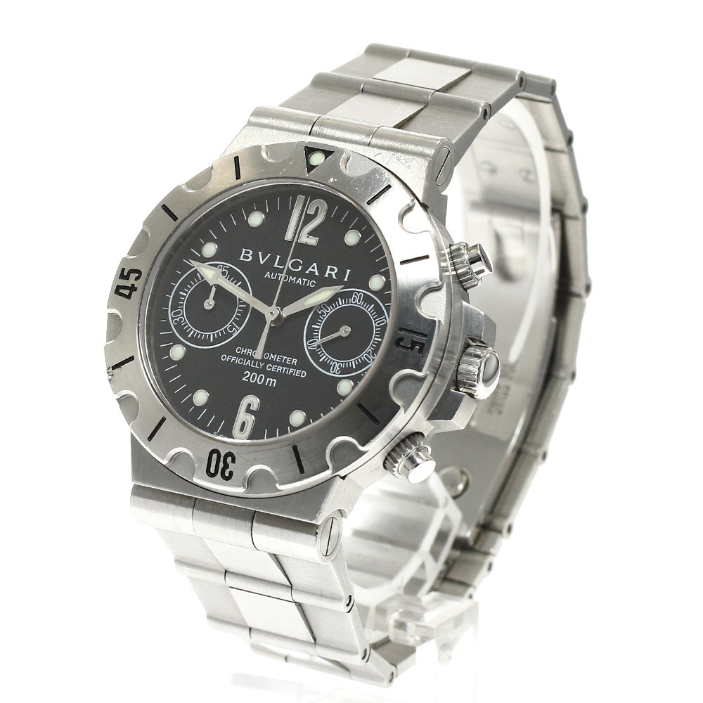 BVLGARI Diagono Scuba SCB38S Chronograph Black Dial Automatic Men's Watch_900141