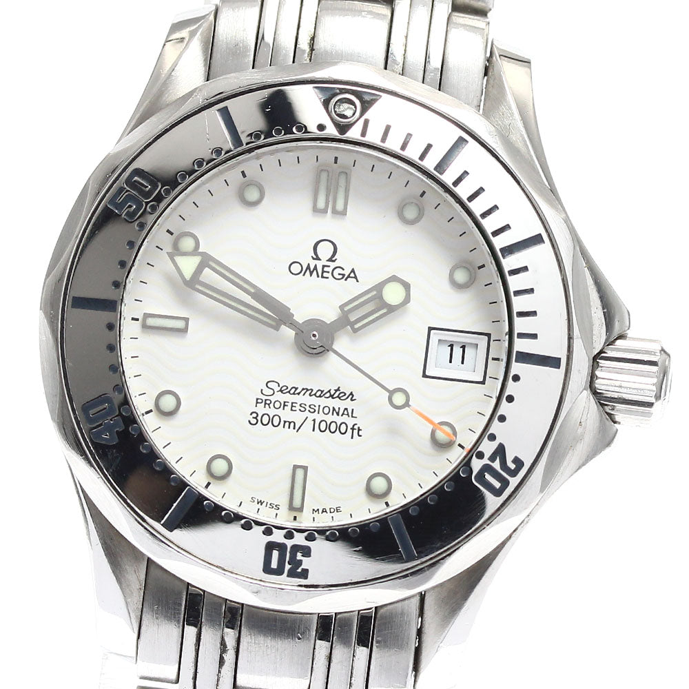 OMEGA Seamaster300 2582.20 Date white Dial Quartz Ladies Watch_900161