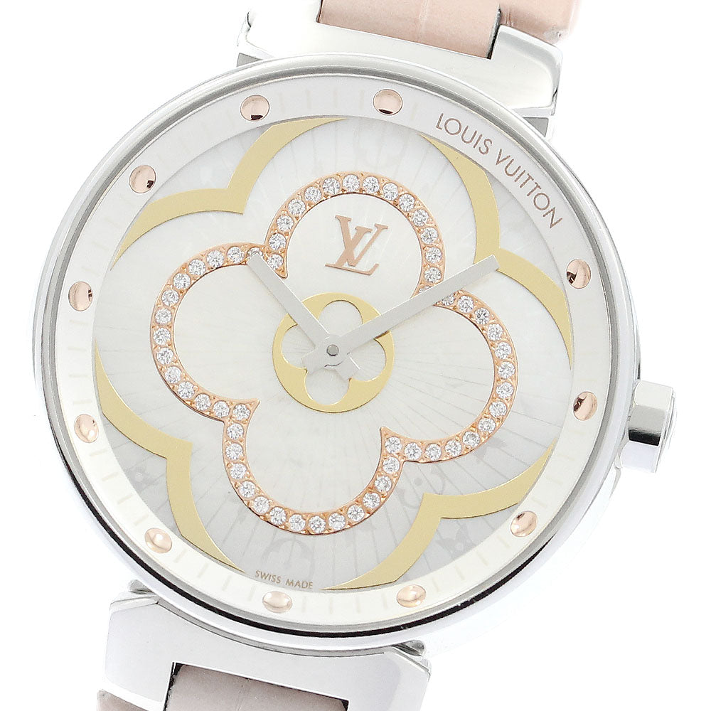 LOUIS VUITTON Tambour Moon Divine QA019 Diamond White shell Dial Quartz Ladies Watch_900214