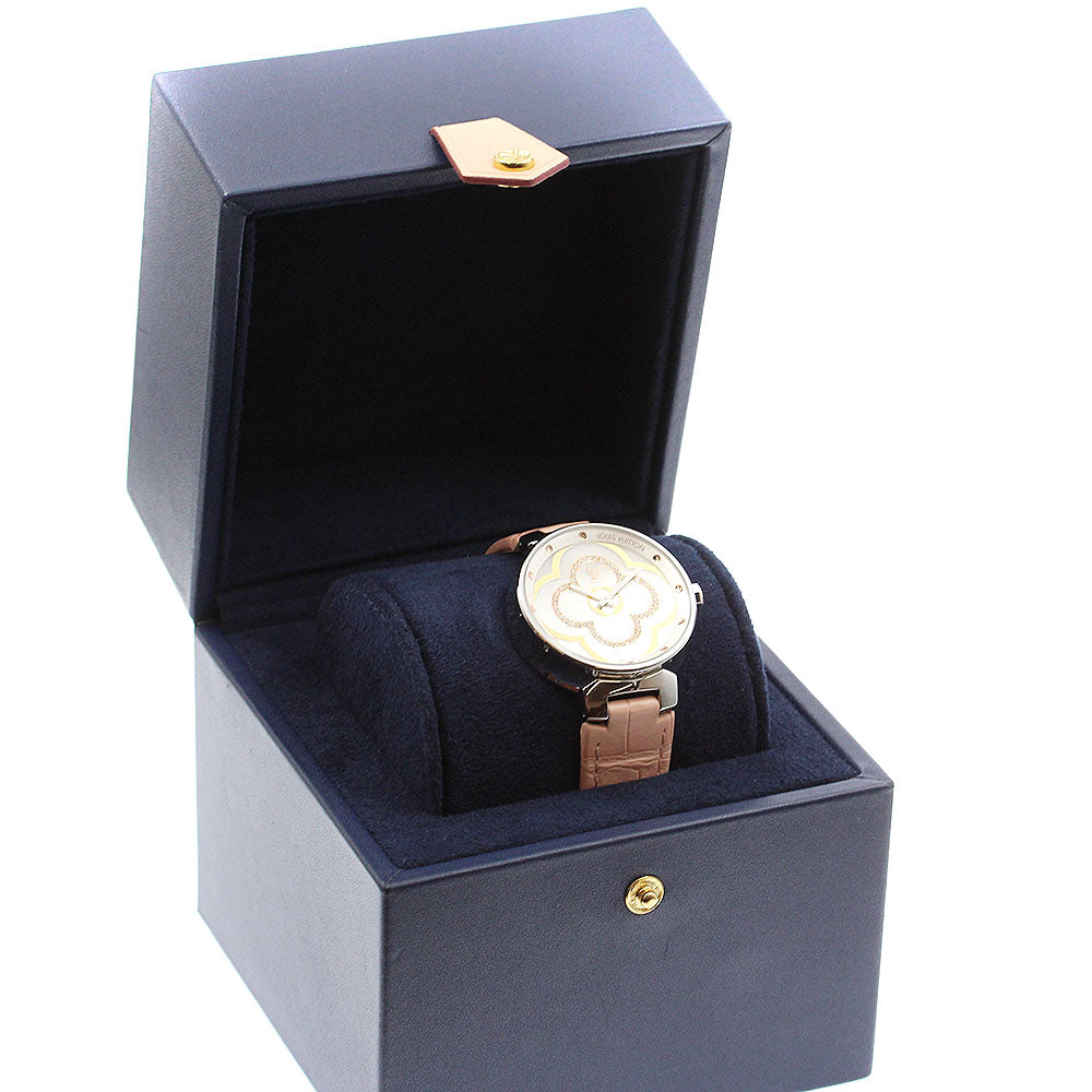 LOUIS VUITTON Tambour Moon Divine QA019 Diamond White shell Dial Quartz Ladies Watch_900214
