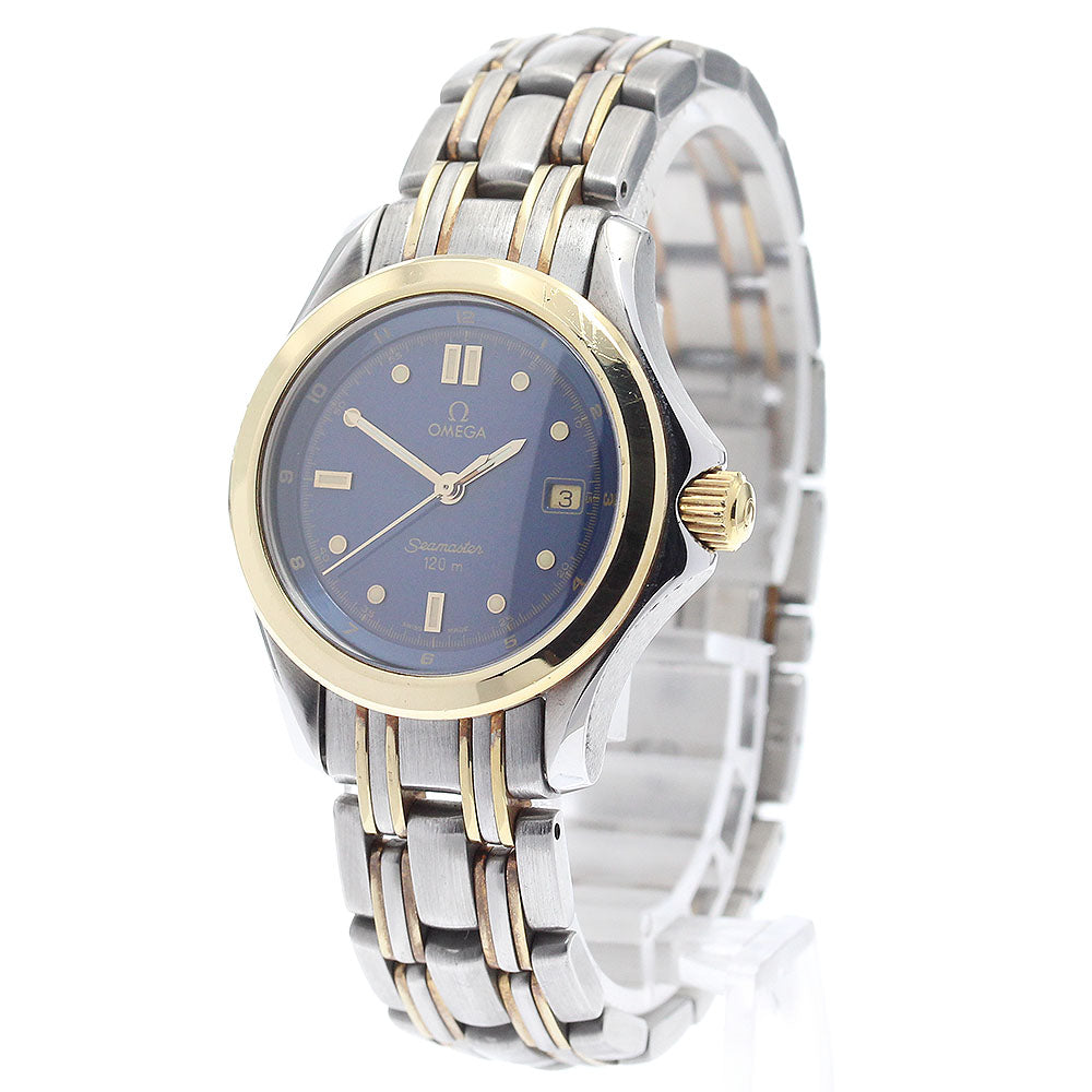 OMEGA Seamaster120 2371.80 YG2 tone Blue Dial Quartz Ladies Watch_900216