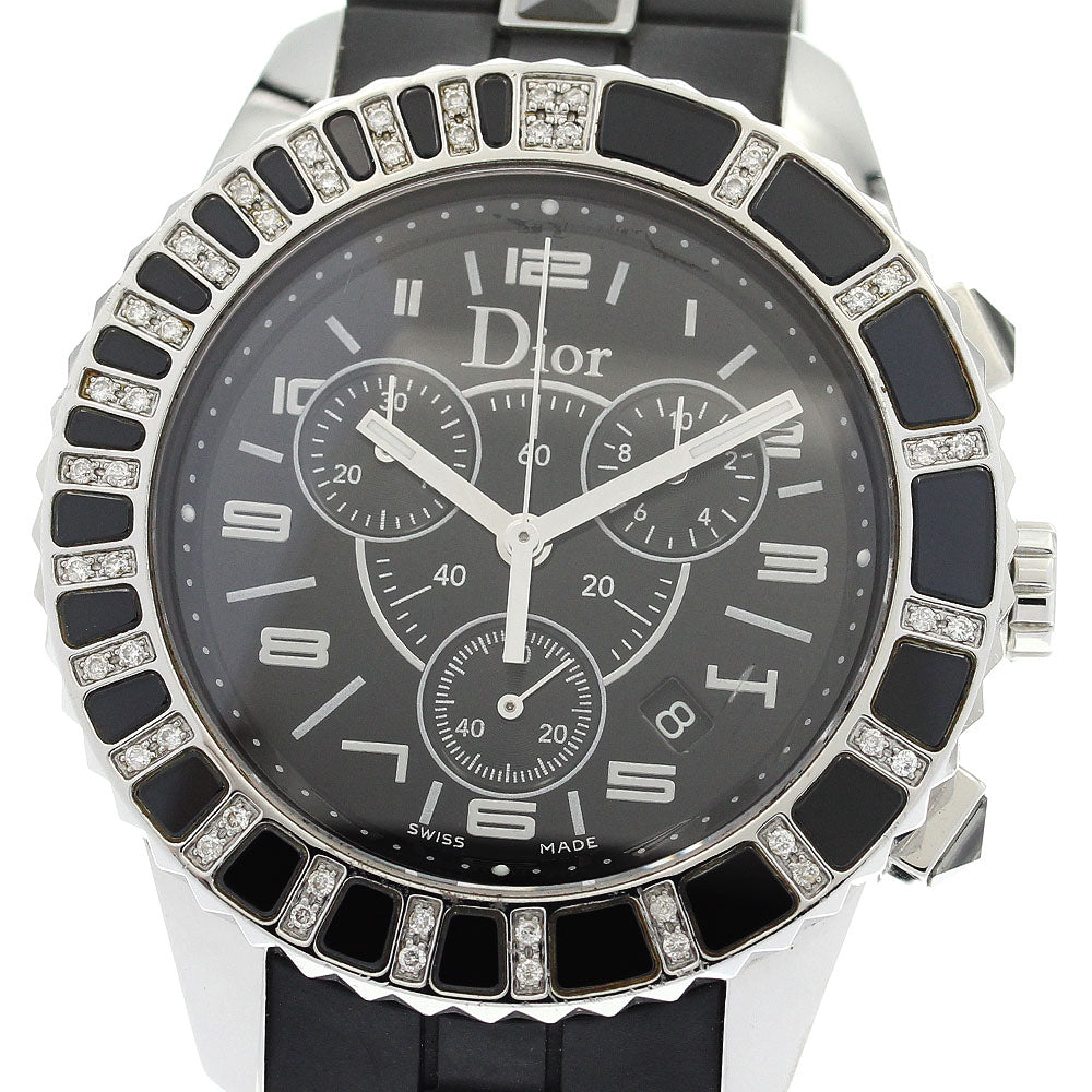 Dior crystal CD11431E 14P Diamond Bezel black Dial Quartz Men's Watch_900229