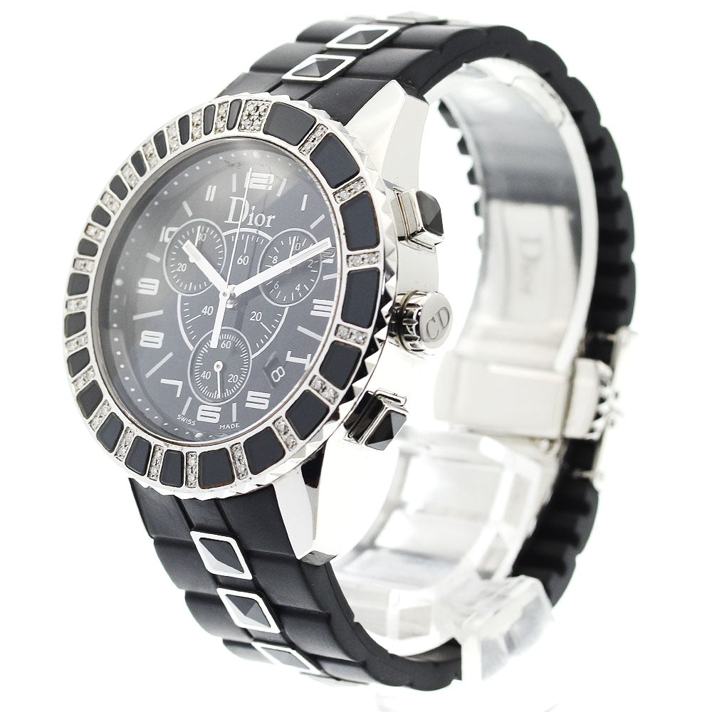 Dior crystal CD11431E 14P Diamond Bezel black Dial Quartz Men's Watch_900229