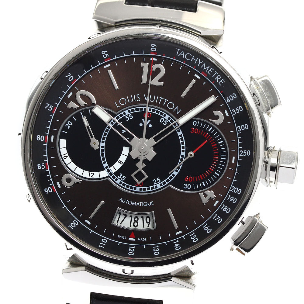 LOUIS VUITTON Tambour Voyage Q102A Chronograph Limited to 688 pieces worldwide Brown Dial Automatic Men's Watch_900233
