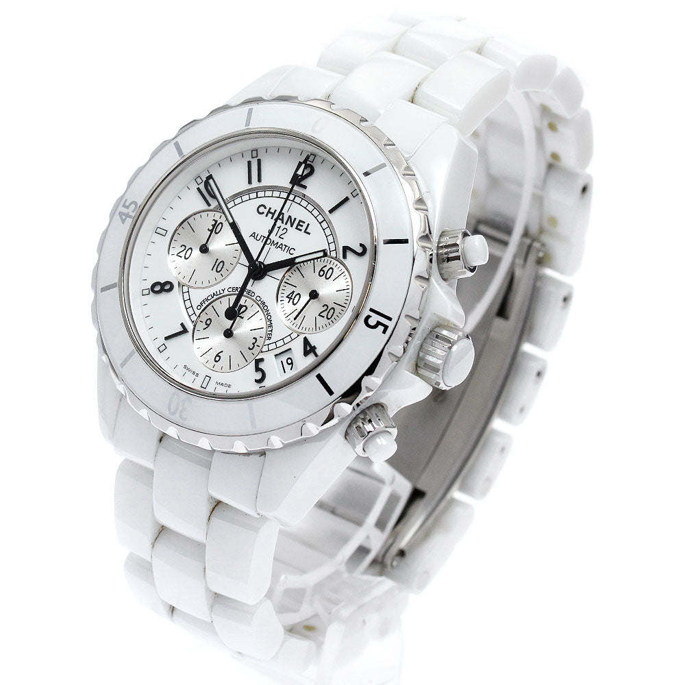CHANEL J12 white ceramic H1007 Date Chronograph Automatic Men's Watch_900246