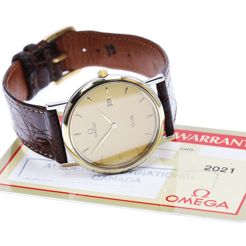 OMEGA De Ville Date gold Dial Quartz Men's Watch_900286