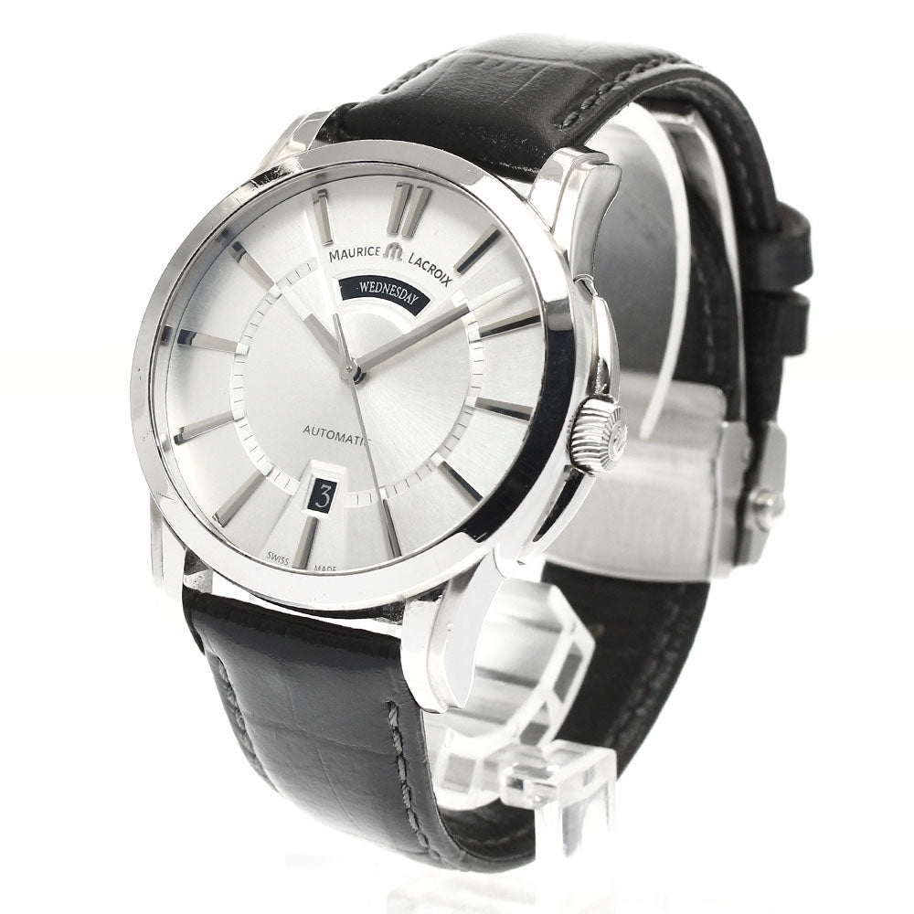 MAURICE LACROIX Pontos PT6158-SS001-13E Day date Silver Dial Automatic Men's Watch_900297
