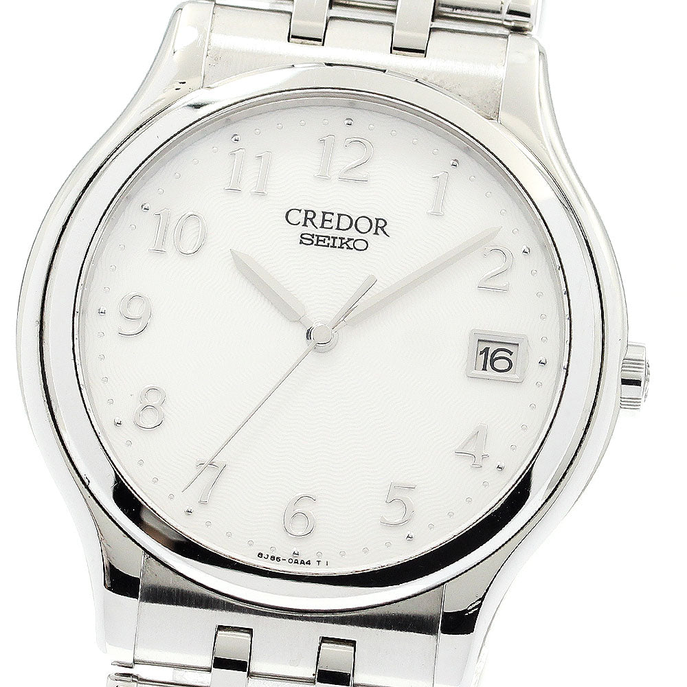SEIKO CREDOR SIGNO 8J86-7A00 Date Silver Dial Quartz Men's Watch_900301