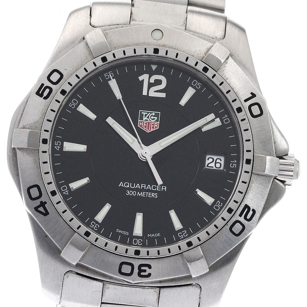 TAG HEUER Aqua racer WAF1110 Date black Dial Quartz Men's Watch_900310