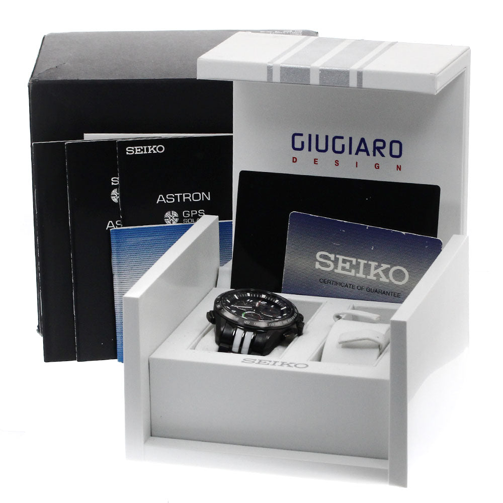 SEIKO Astron SBXB037/8X82-0AL0-1 GIUGIARO DESIGN LIMITED MODEL black Dial Solar Powered Radio Men's Watch_900313