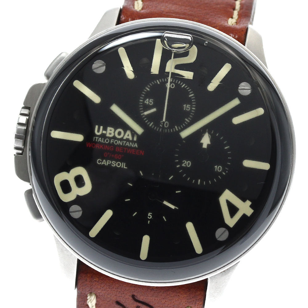 U-BOAT CAPSOIL 8111/A chronograph left hand black Dial Quartz Men's Watch_900316