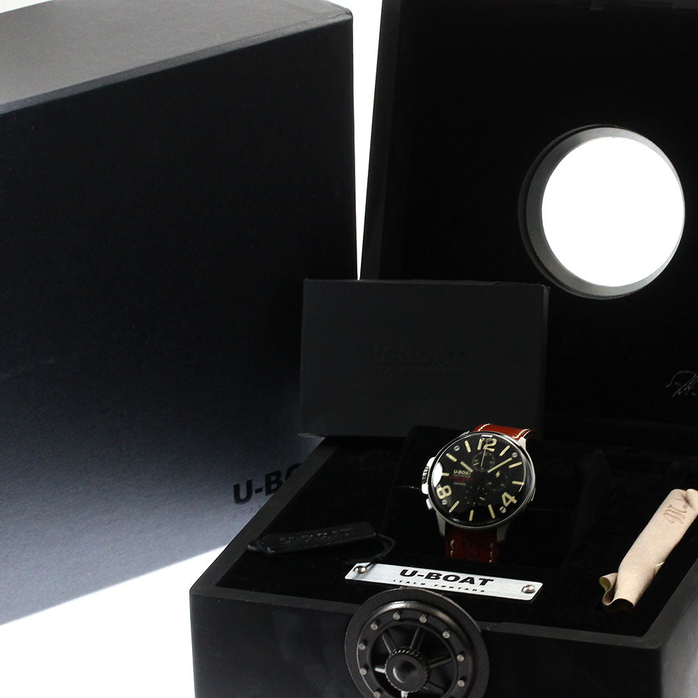 U-BOAT CAPSOIL 8111/A chronograph left hand black Dial Quartz Men's Watch_900316
