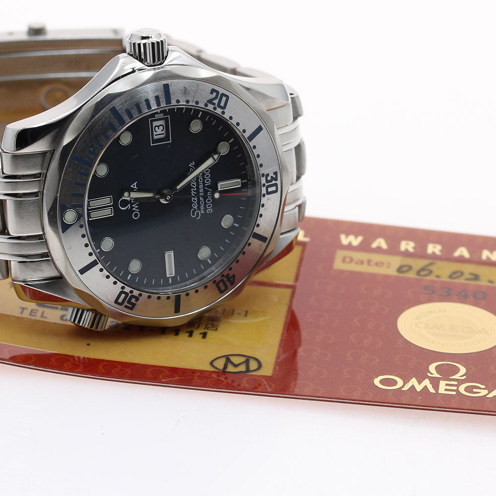 OMEGA Seamaster300 2260.80 Date Navy Dial Quartz Boy's Watch_900348