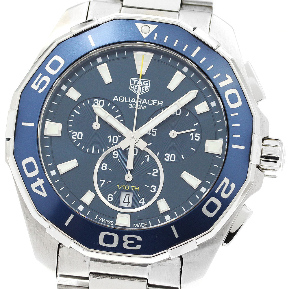 TAG HEUER Aqua racer CAY111B Chronograph Date blue Dial Quartz Men's_900349