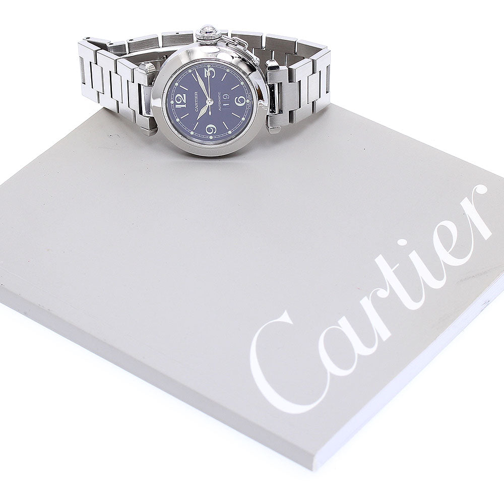 CARTIER Pasha C W31047M7 Date Navy Dial Automatic Boy's Watch_900366