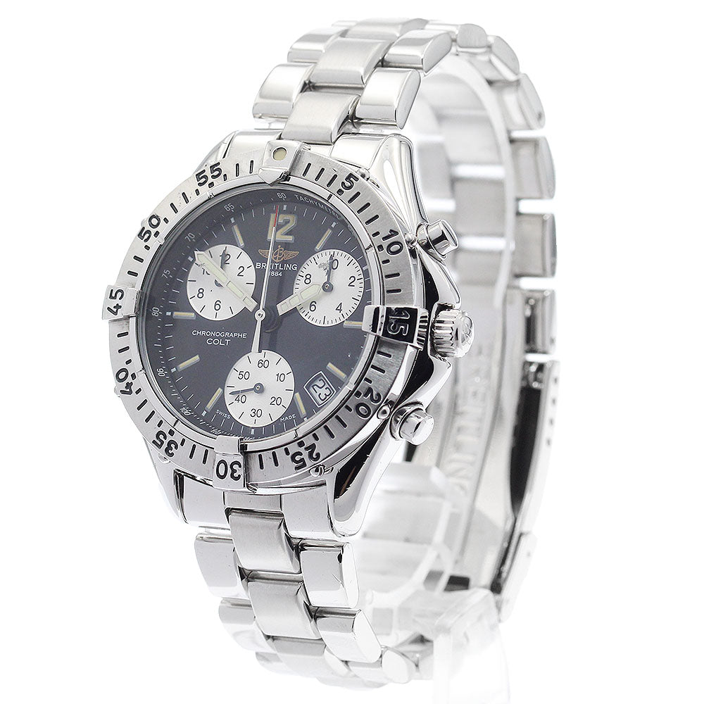 BREITLING Colt A53035 Chronograph Black / Silver Dial Quartz Men's Watch_900368