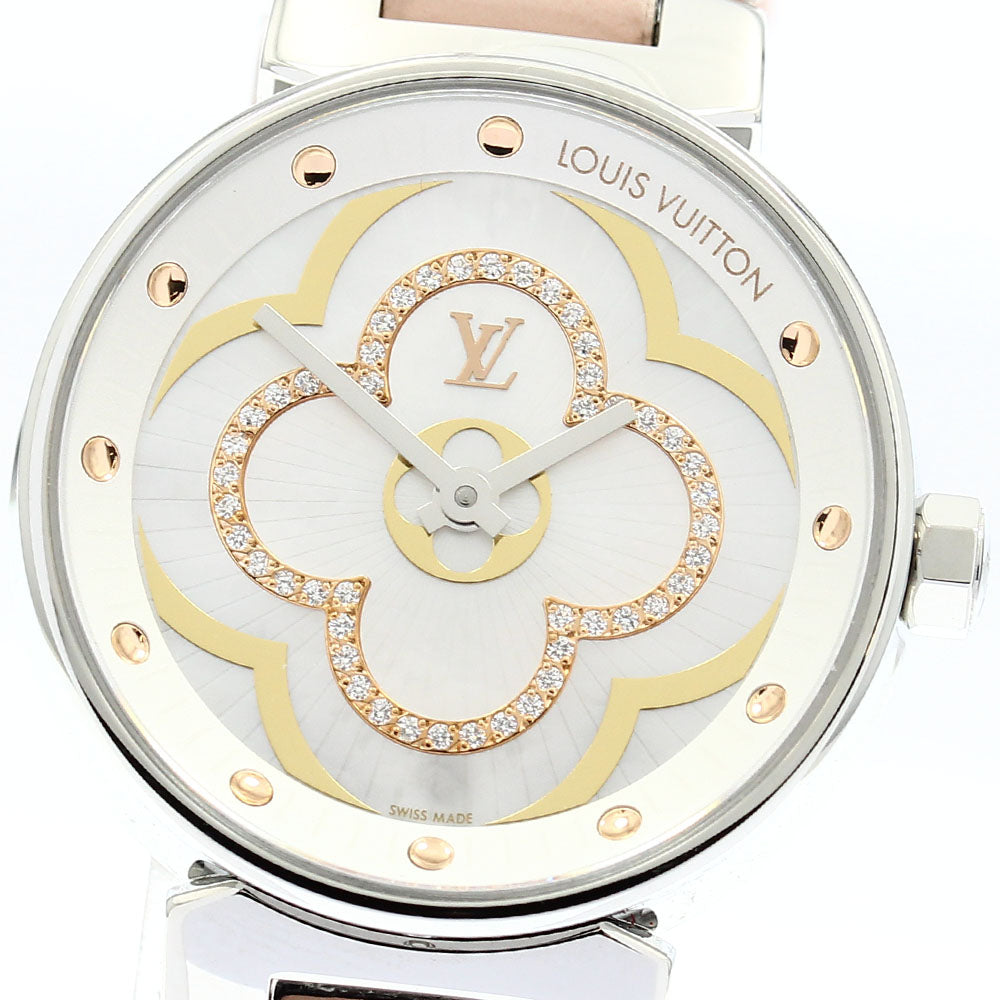 LOUIS VUITTON Tambour Moon Divine PM QA017 diamond White shell Dial Quartz Ladies Watch_900383