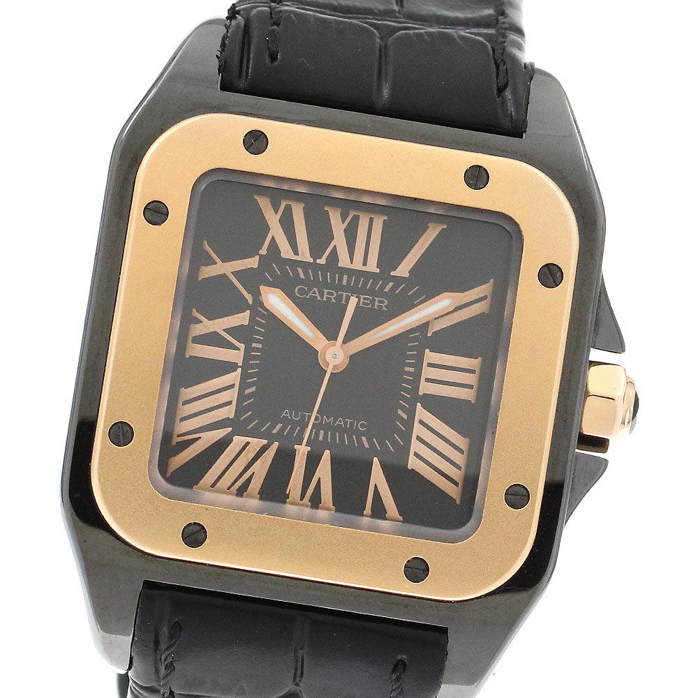 CARTIER Santos 100 MM W2020007 K18PGBezel black Dial Automatic Boy's Watch_900411