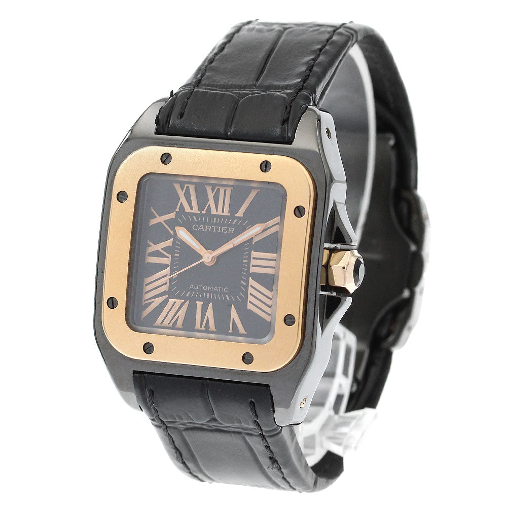 CARTIER Santos 100 MM W2020007 K18PGBezel black Dial Automatic Boy's Watch_900411