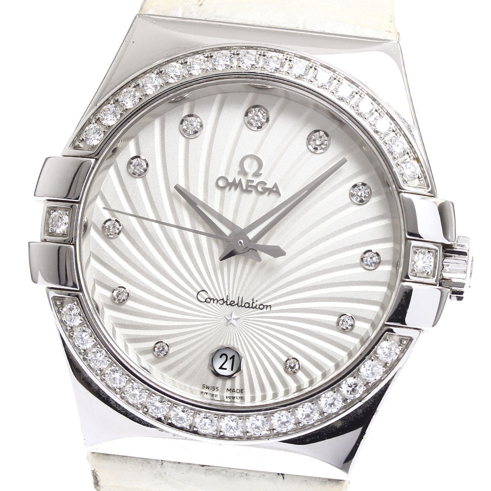 OMEGA Constellation 123.18.35.60.52.001 11P diamond diamond bezel Silver Dial Quartz Ladies Watch_900426