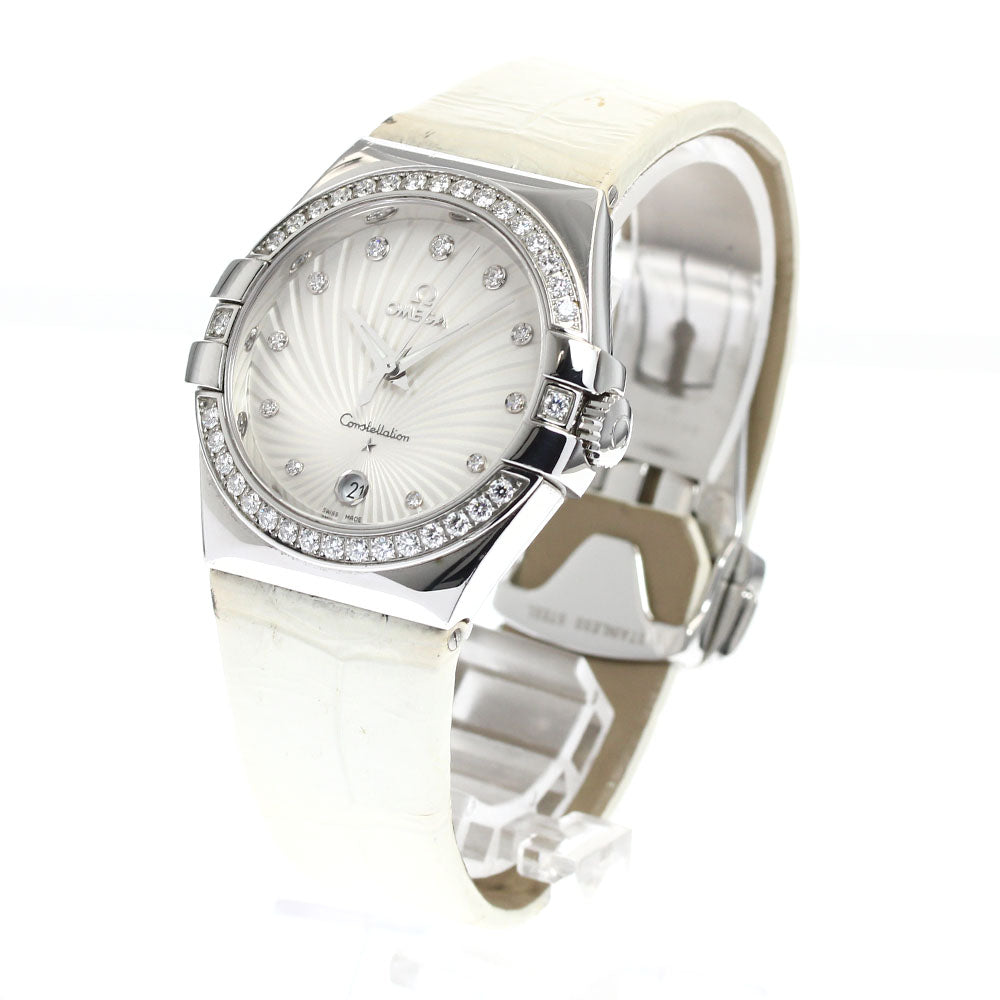 OMEGA Constellation 123.18.35.60.52.001 11P diamond diamond bezel Silver Dial Quartz Ladies Watch_900426