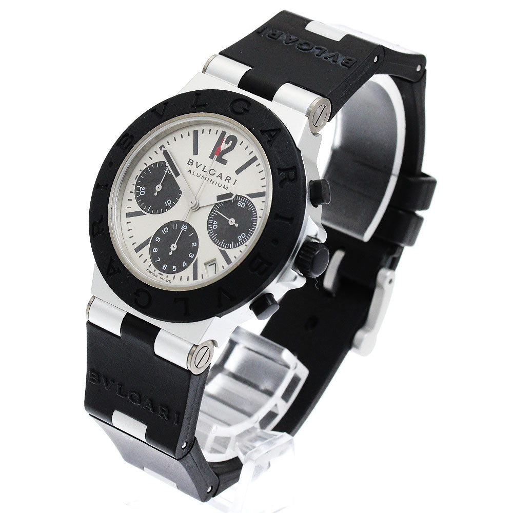 BVLGARI aluminum AC38TA Chronograph Silver / Black Dial Automatic Men's_900436