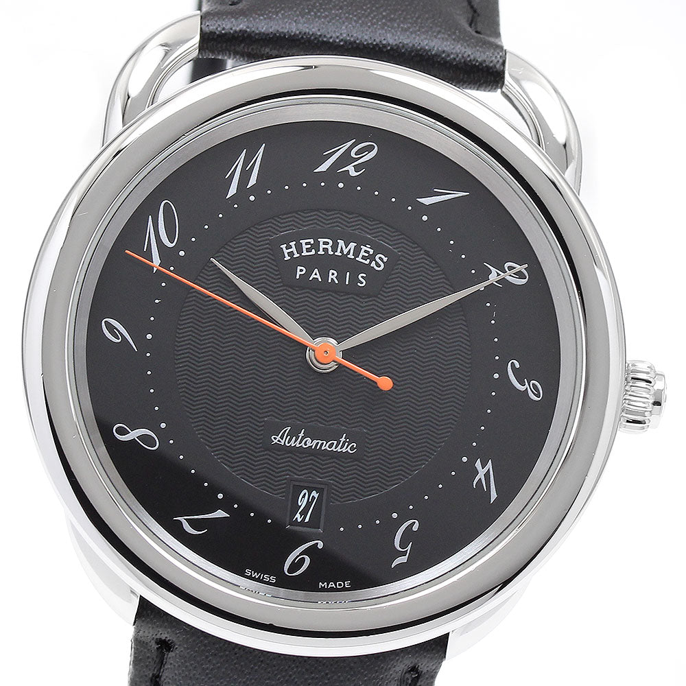HERMES Arceau AR7.710 Date Black Dial Automatic Men's Watch_900455