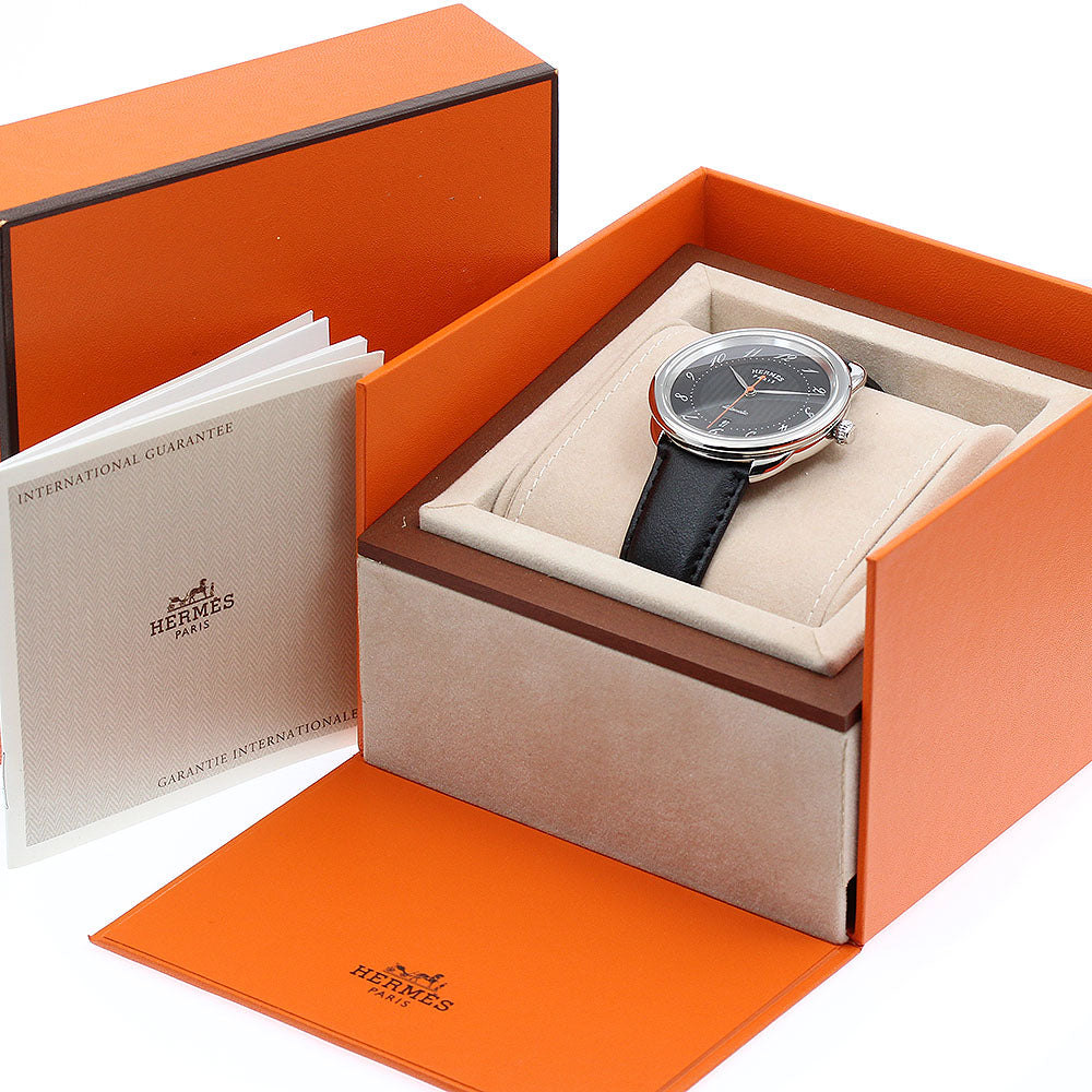HERMES Arceau AR7.710 Date Black Dial Automatic Men's Watch_900455