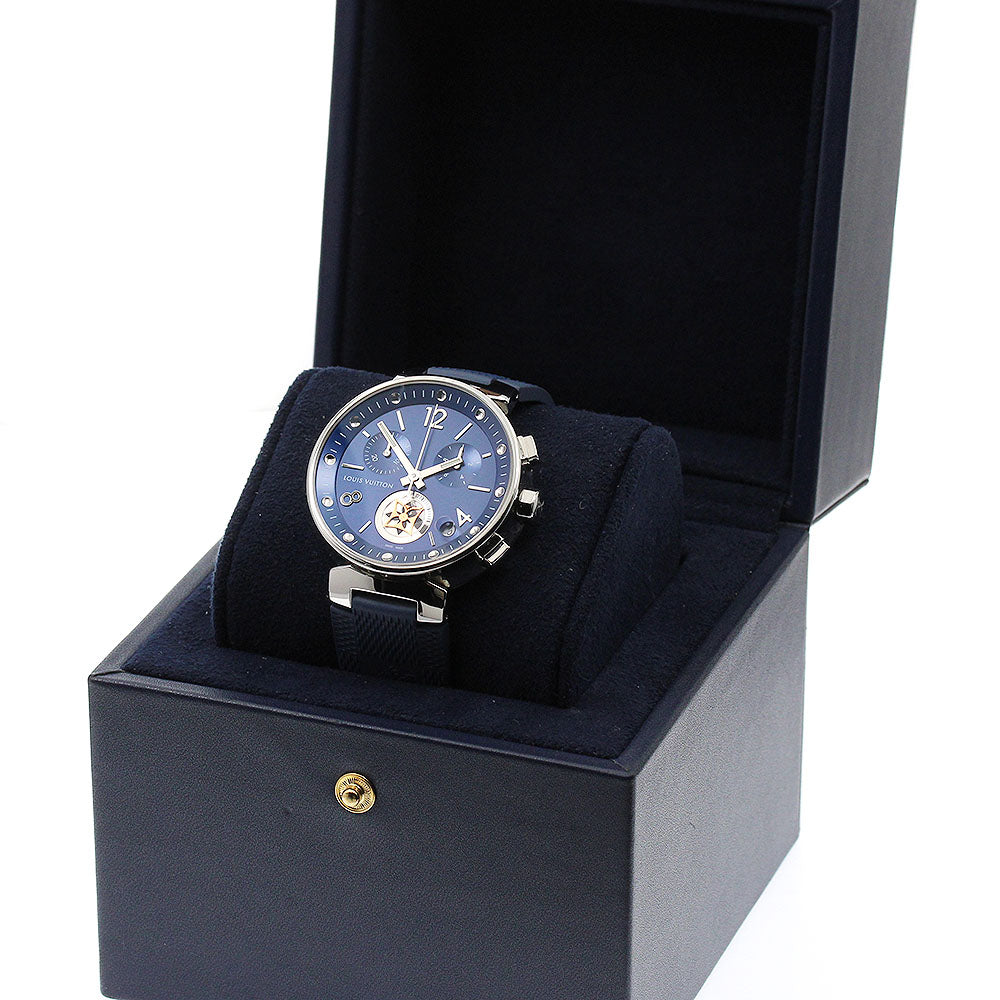 LOUIS VUITTON Tambour Moon Star QA034 Chronograph Navy Dial Quartz Men's_900458