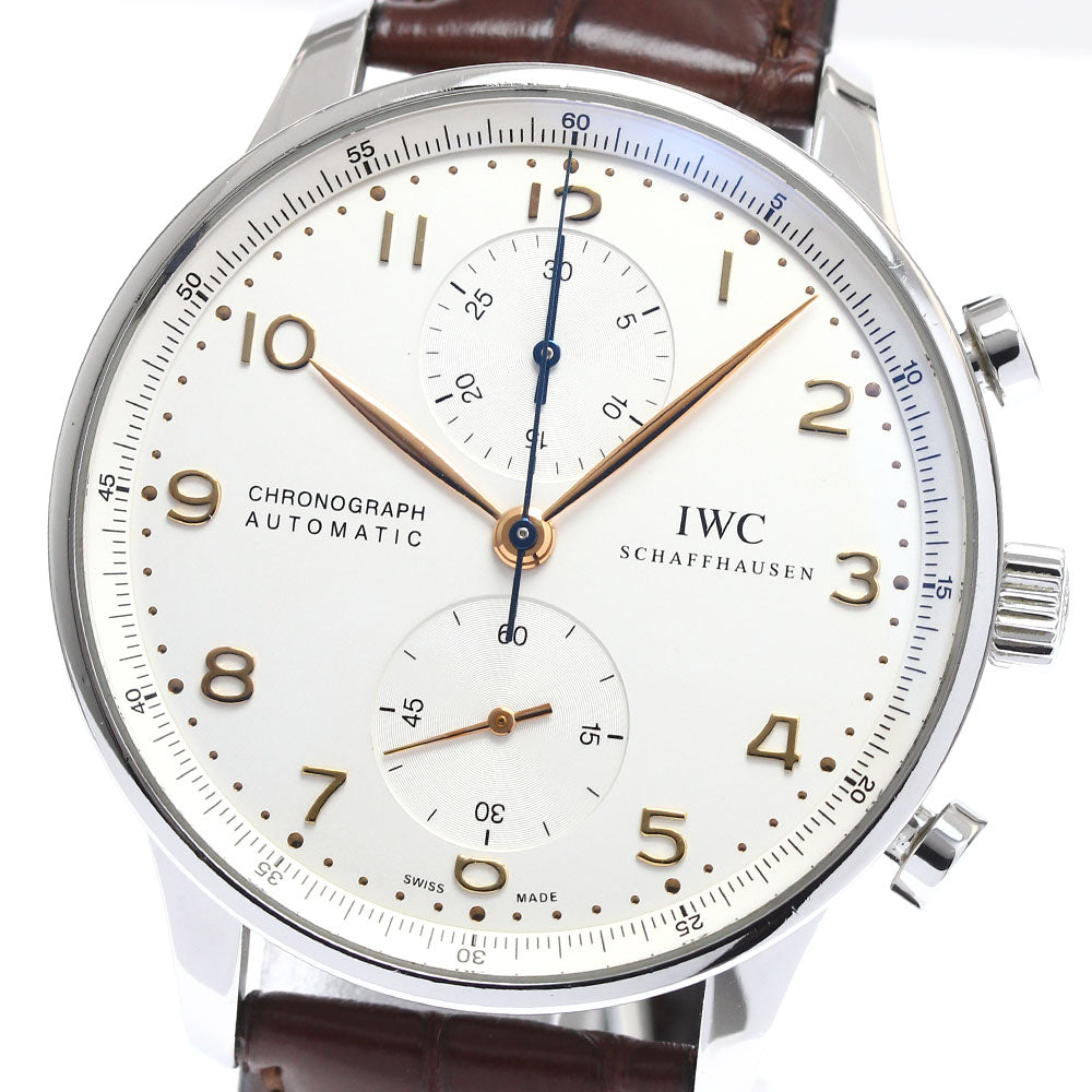 IWC SCHAFFHAUSEN Portugese IW371445 Chronograph Silver Dial Automatic Men's Watch_900460
