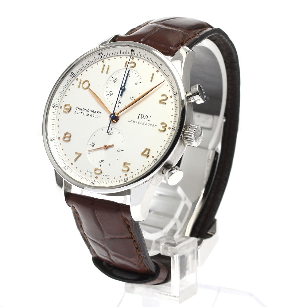 IWC SCHAFFHAUSEN Portugese IW371445 Chronograph Silver Dial Automatic Men's Watch_900460