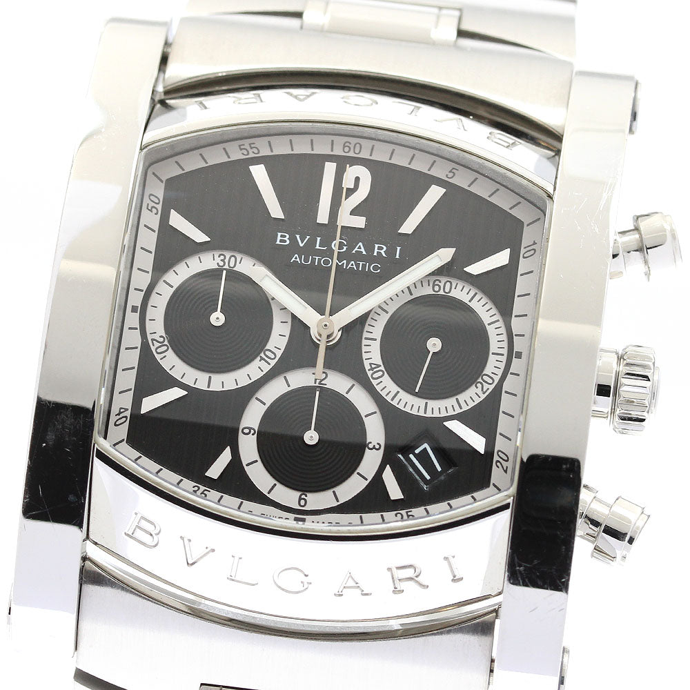 BVLGARI Assioma AA48SCH Chronograph Date black Dial Automatic Men's Watch_900463