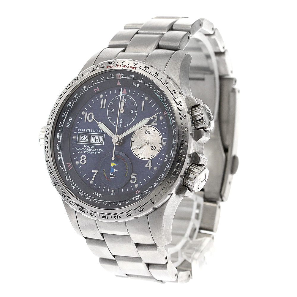 HAMILTON Khaki Regatta H776360 Chronograph Navy Dial Automatic Men's _900468