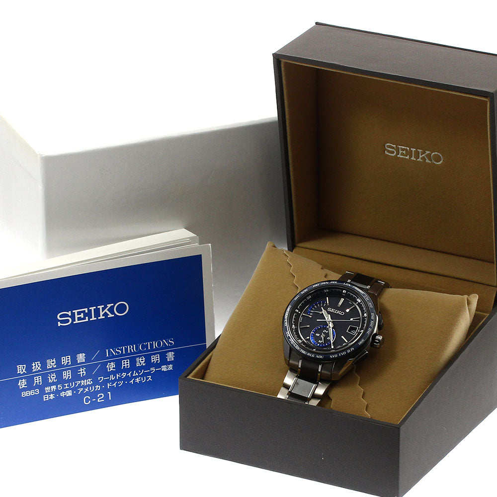 SEIKO Brights SAGA261/8B63-0AN0 Day date Solar Powered Radio Men's Watch_900502