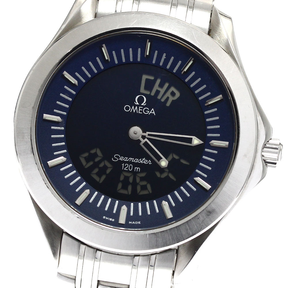OMEGA Seamaster120 Multi Function 2521.81 Navy Dial Quartz Men's Watch_900524