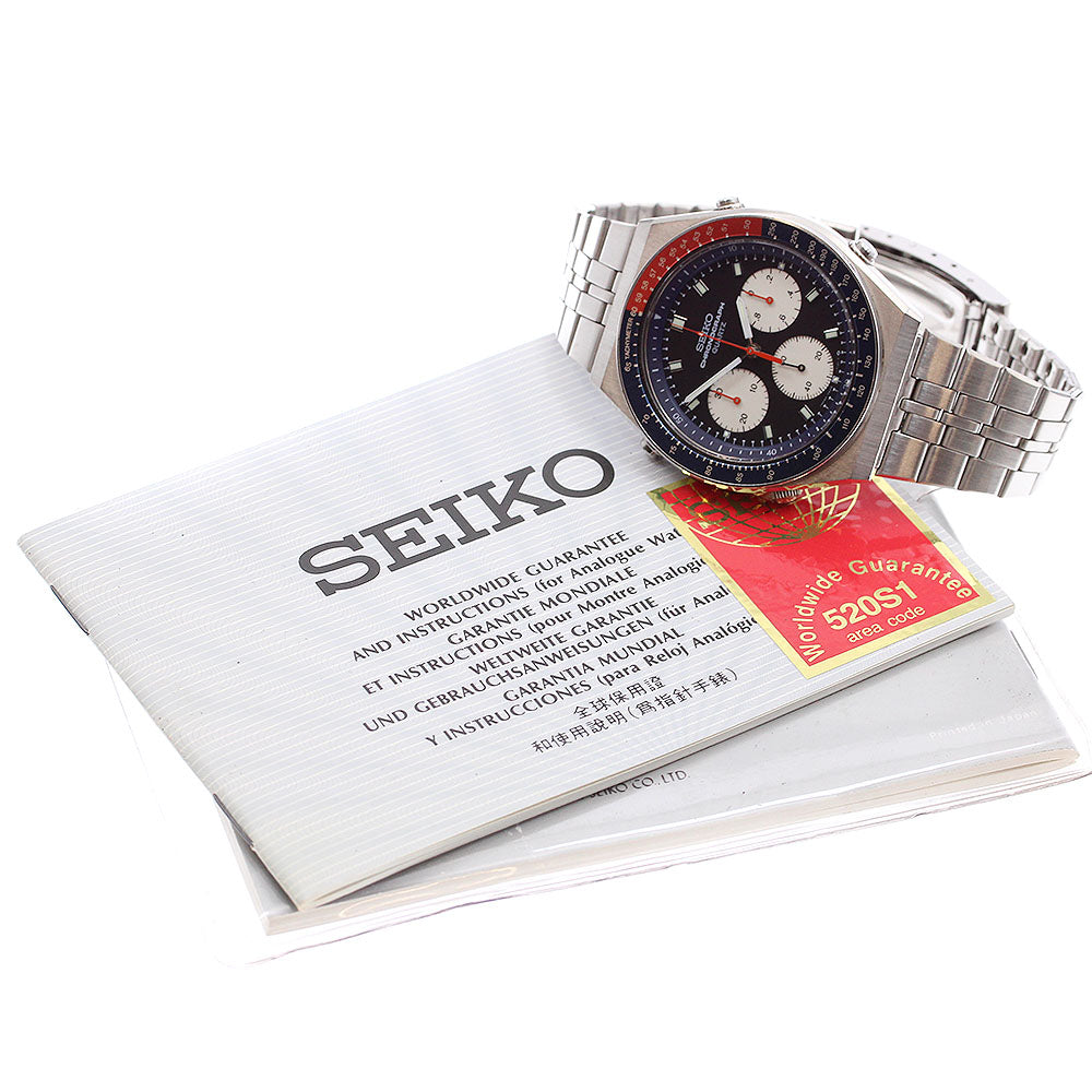 SEIKO Speedmaster 7A28-7100 pepsi bezel black Dial Quartz Men's Watch_900525