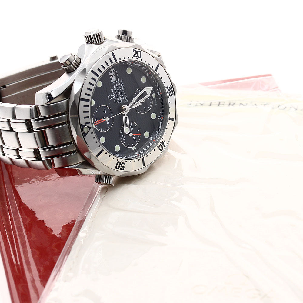 OMEGA Seamaster300 2598.80 Date Chronograph Navy Dial Automatic Men's_900566