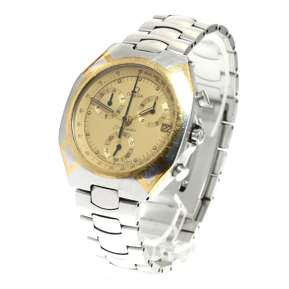 OMEGA Seamaster Polaris Chronograph gold Dial Quartz Men's Watch_900593