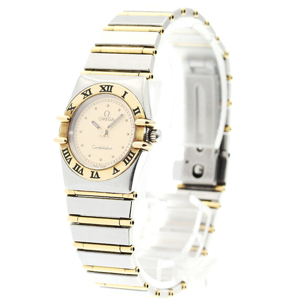 OMEGA Constellation YG bezel full bar gold Dial Quartz Ladies Watch_900596