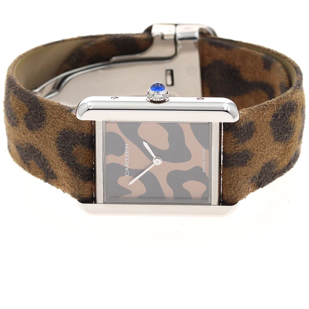 CARTIER Tank solo SM W5200015 PANTHERE motif Brown Dial Quartz Ladies Watch_900628