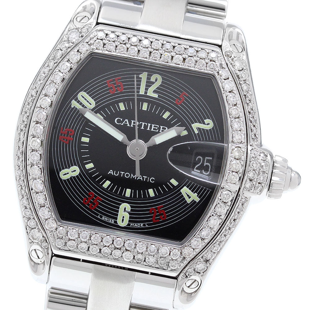 CARTIER Roadster LM W62004V3 Date after diamond black Dial Automatic Men's Watch_900721