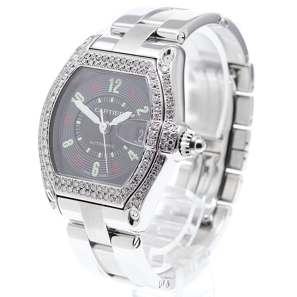 CARTIER Roadster LM W62004V3 Date after diamond black Dial Automatic Men's Watch_900721