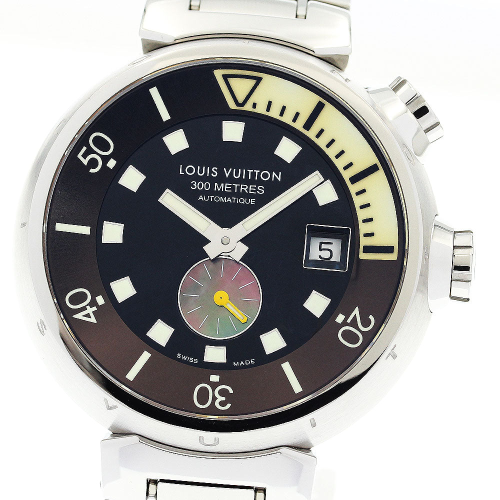 LOUIS VUITTON Tambour Diving Q1031 Date Black / shell Dial Automatic Men's Watch_900728