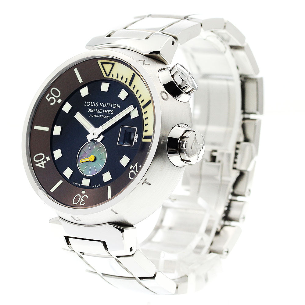 LOUIS VUITTON Tambour Diving Q1031 Date Black / shell Dial Automatic Men's Watch_900728