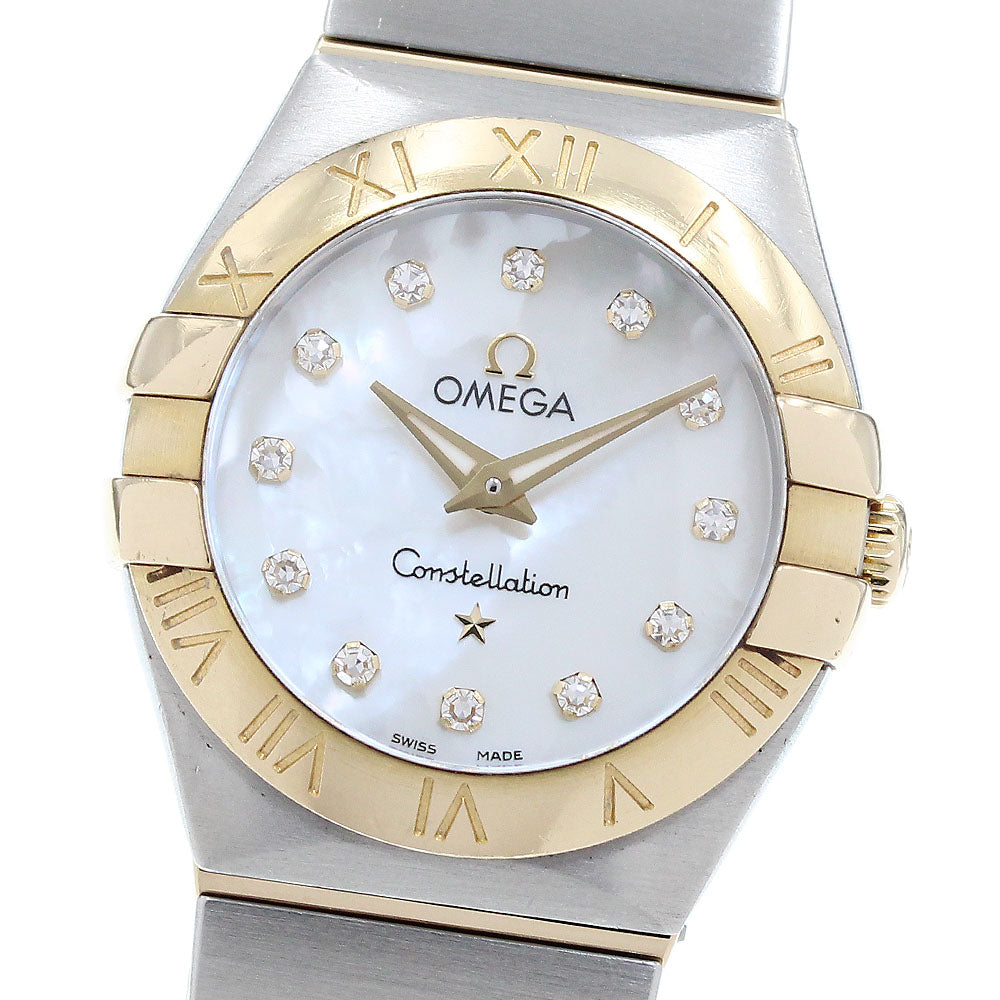 OMEGA Constellation 123.20.24.60.55.002 12P diamond White shell Dial Quartz Ladies Watch_900745