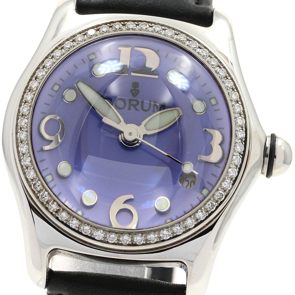 CORUM bubble 39.151.47 diamond bezel date purple Dial Quartz Boy's Watch_900779