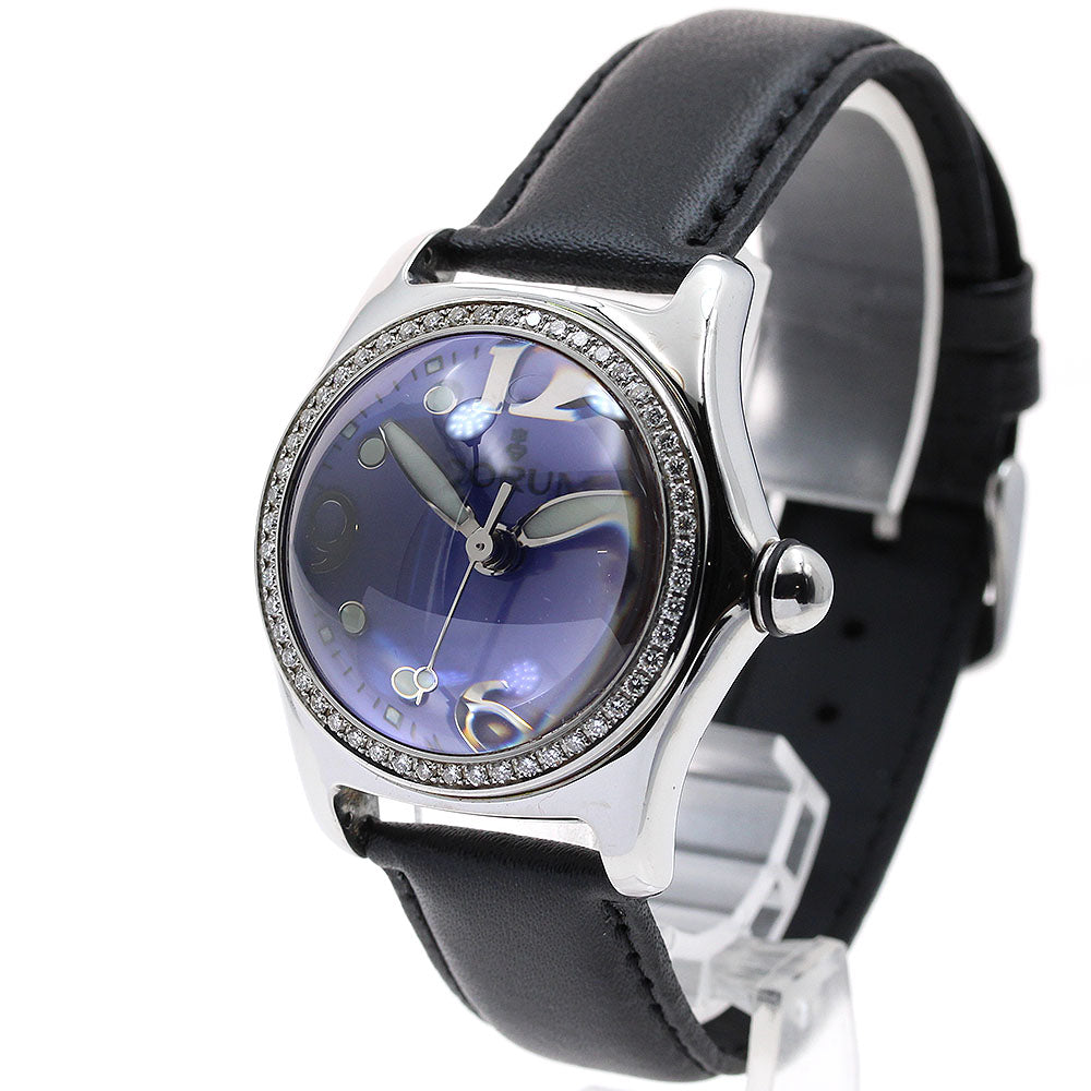 CORUM bubble 39.151.47 diamond bezel date purple Dial Quartz Boy's Watch_900779