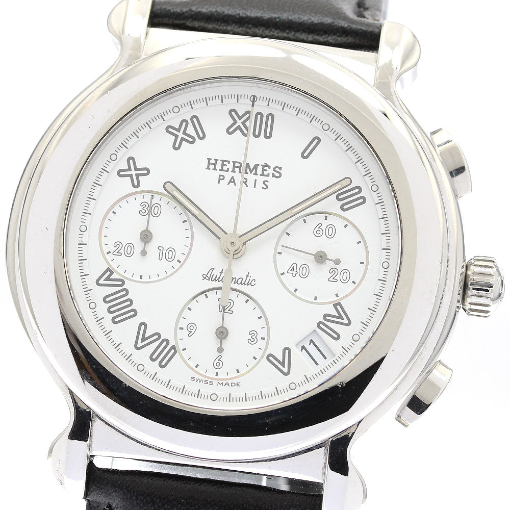 HERMES Ke Plat KP1.910 Chronograph Date white Dial Automatic Men's Watch_900903
