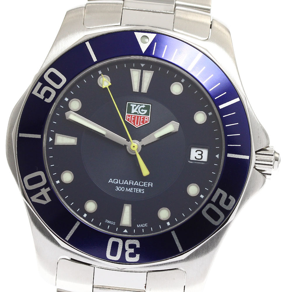TAG HEUER Aqua racer WAB1112 Date blue Dial Quartz Men's Watch_900912