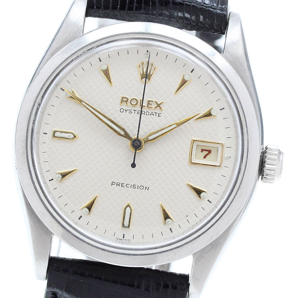 ROLEX Oyster Date Precision 6294 cal.740 Silver Dial Hand Winding Men's Watch_900943